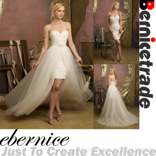 Charming New White Hi-Lo Lace Wedding Dress